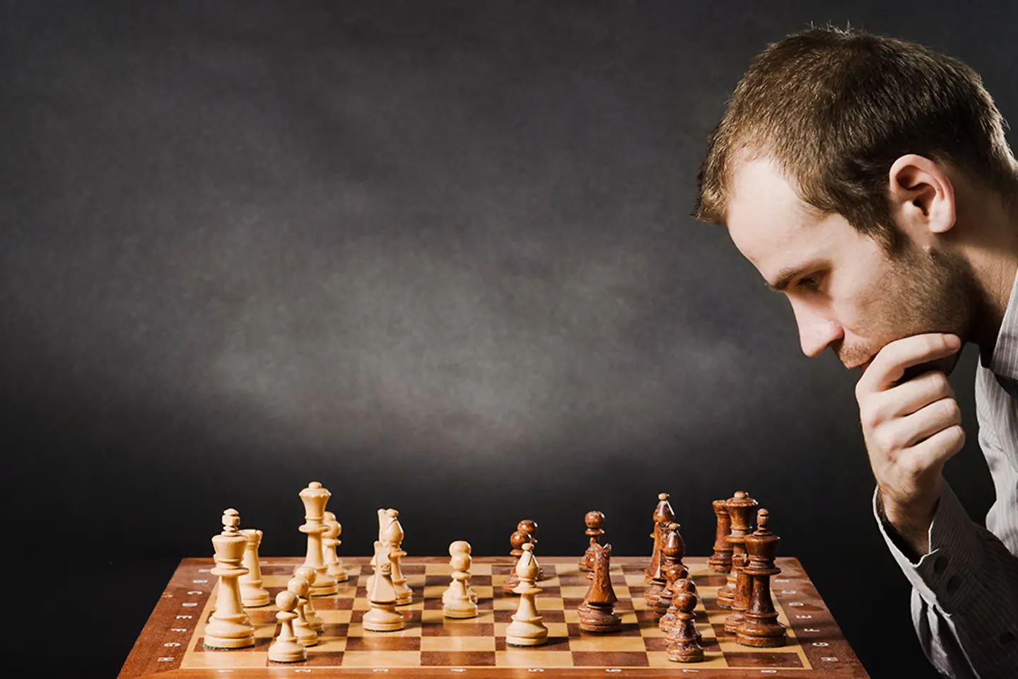 A man at a chessboard