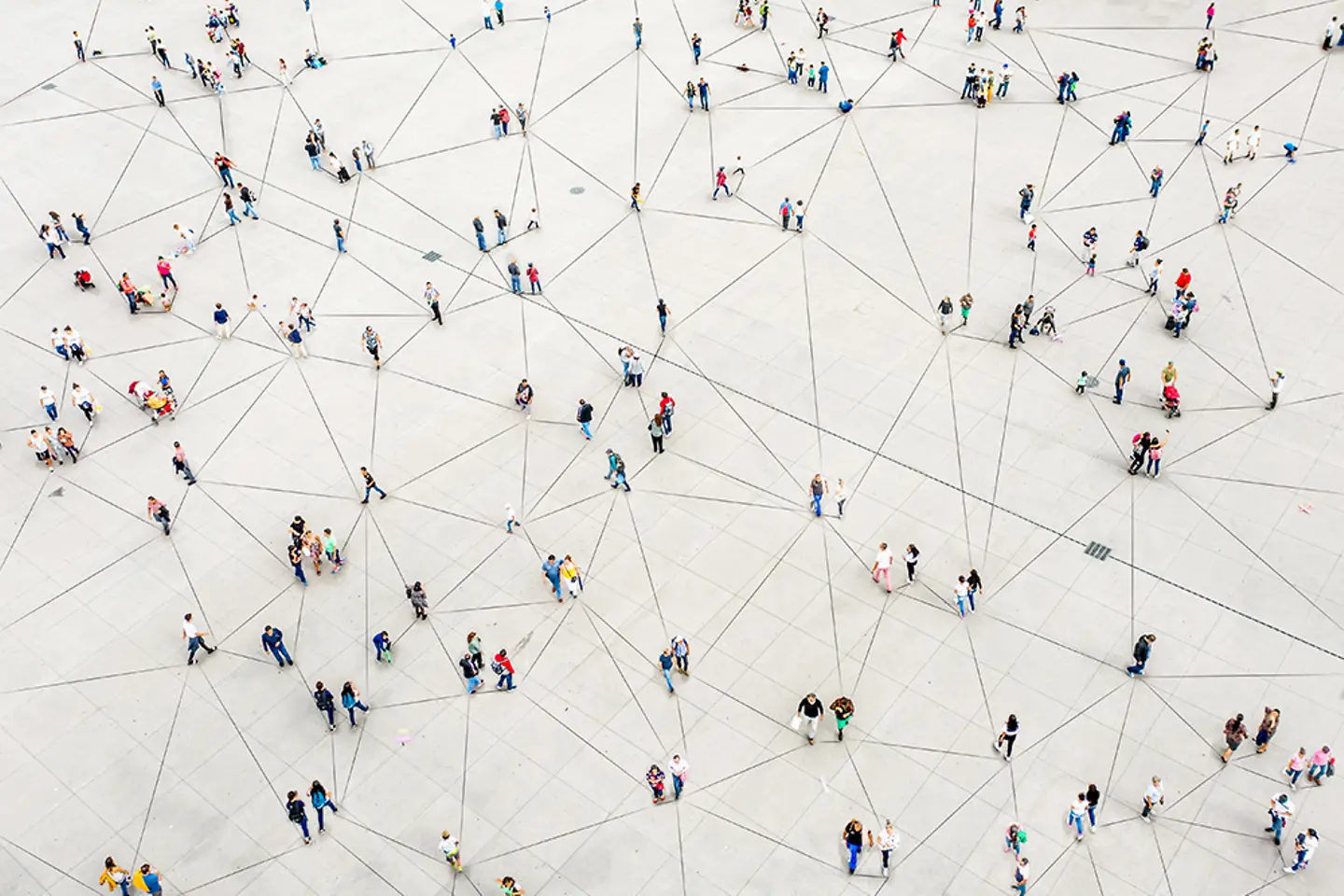 Aerial view of a crowd
