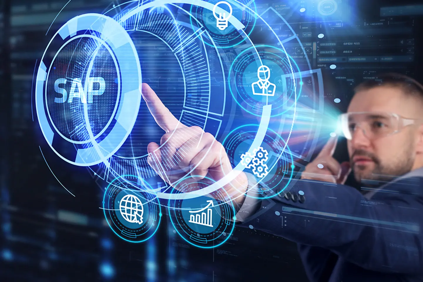 Automação do software do sistema SAP – concepção em um monitor virtual no data center.