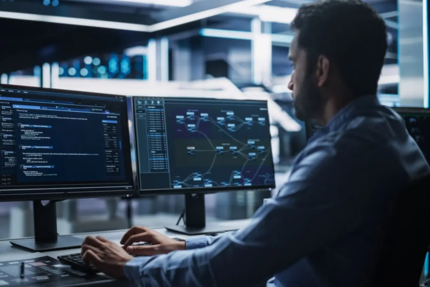 Network security specialist working