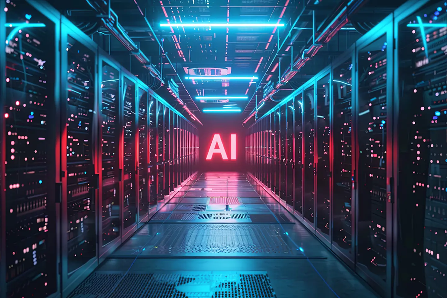 Image générée par lIA - Un datacenter pour la formation à l’IA