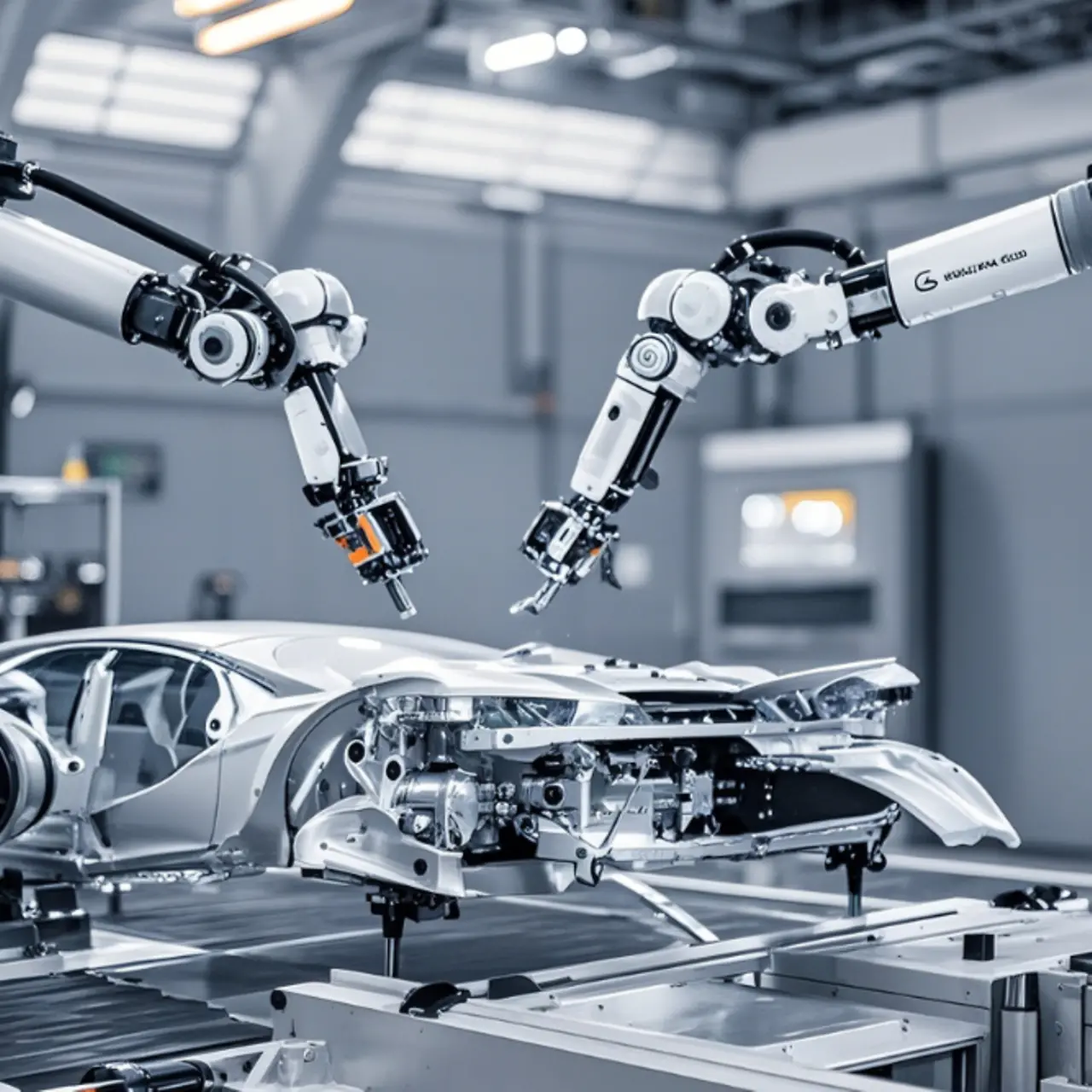 Braços robóticos de alta tecnologia que facilitam a produção