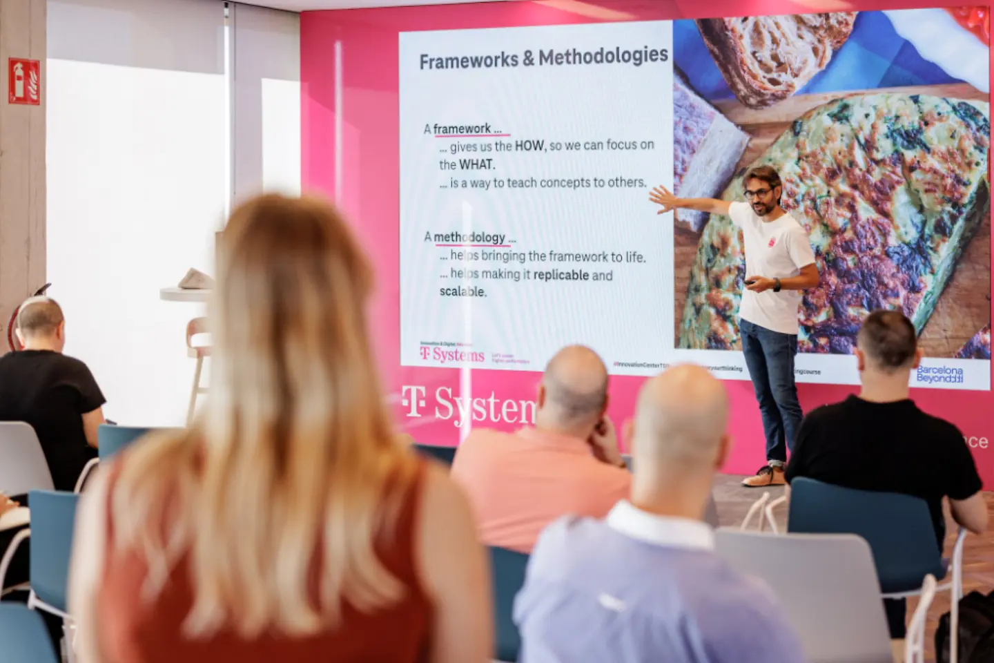 Expert presenting methodology at Innovation Center Barcelona